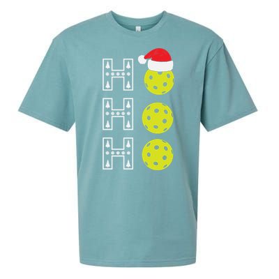 Ho Ho Ho Pickleball Christmas Santa Hat Holiday Sueded Cloud Jersey T-Shirt