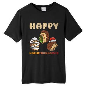 Happy Hallothanksmas Hedgehogs Christmas Gift Tall Fusion ChromaSoft Performance T-Shirt