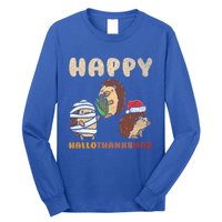 Happy Hallothanksmas Hedgehogs Christmas Gift Long Sleeve Shirt