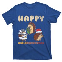 Happy Hallothanksmas Hedgehogs Christmas Gift T-Shirt