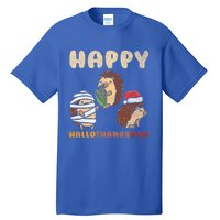 Happy Hallothanksmas Hedgehogs Christmas Gift Tall T-Shirt