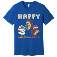 Happy Hallothanksmas Hedgehogs Christmas Gift Premium T-Shirt