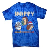 Happy Hallothanksmas Hedgehogs Christmas Gift Tie-Dye T-Shirt