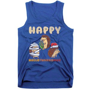 Happy Hallothanksmas Hedgehogs Christmas Gift Tank Top