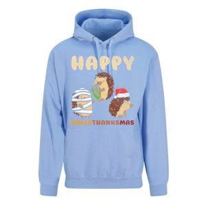 Happy Hallothanksmas Hedgehogs Christmas Gift Unisex Surf Hoodie