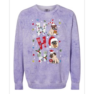 Hot Ho Ho Dogs Merry Christmas Funny Gift Colorblast Crewneck Sweatshirt