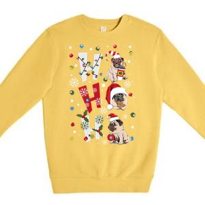 Hot Ho Ho Dogs Merry Christmas Funny Gift Premium Crewneck Sweatshirt