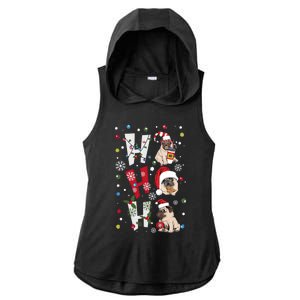 Hot Ho Ho Dogs Merry Christmas Funny Gift Ladies PosiCharge Tri-Blend Wicking Draft Hoodie Tank