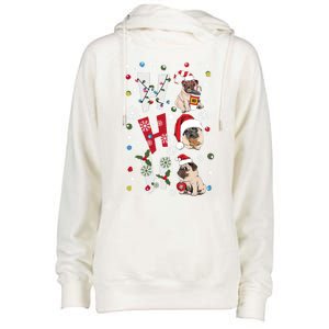 Hot Ho Ho Dogs Merry Christmas Funny Gift Womens Funnel Neck Pullover Hood