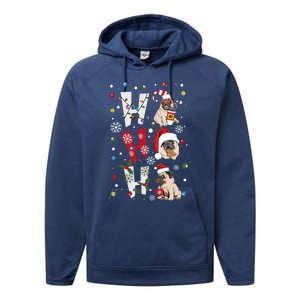 Hot Ho Ho Dogs Merry Christmas Funny Gift Performance Fleece Hoodie