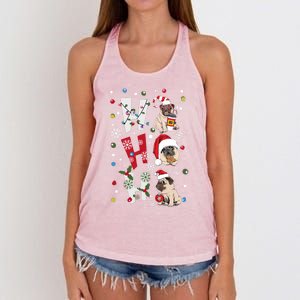 Hot Ho Ho Dogs Merry Christmas Funny Gift Women's Knotted Racerback Tank