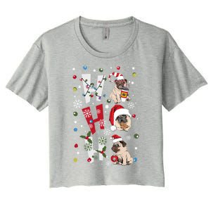 Hot Ho Ho Dogs Merry Christmas Funny Gift Women's Crop Top Tee