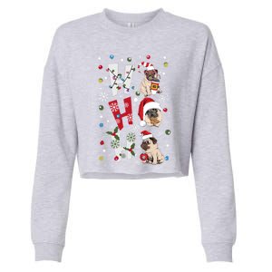 Hot Ho Ho Dogs Merry Christmas Funny Gift Cropped Pullover Crew