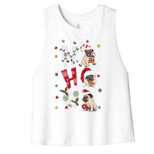 Hot Ho Ho Dogs Merry Christmas Funny Gift Women's Racerback Cropped Tank