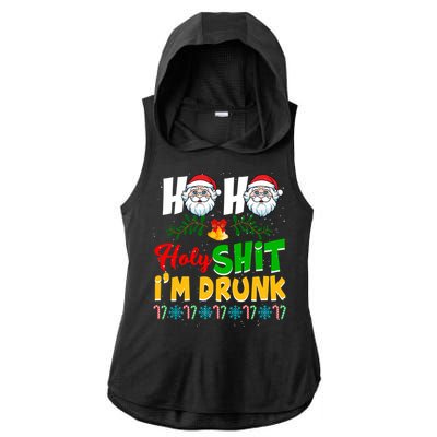 Ho Ho Holy Shit I'm Drunk Christmas Funny Xmas Ing Gift Ladies PosiCharge Tri-Blend Wicking Draft Hoodie Tank