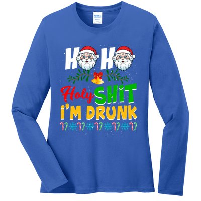 Ho Ho Holy Shit I'm Drunk Christmas Funny Xmas Ing Gift Ladies Long Sleeve Shirt