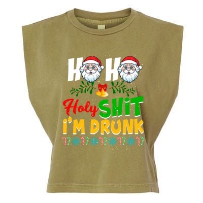 Ho Ho Holy Shit I'm Drunk Christmas Funny Xmas Ing Gift Garment-Dyed Women's Muscle Tee