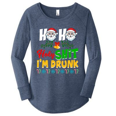 Ho Ho Holy Shit I'm Drunk Christmas Funny Xmas Ing Gift Women's Perfect Tri Tunic Long Sleeve Shirt