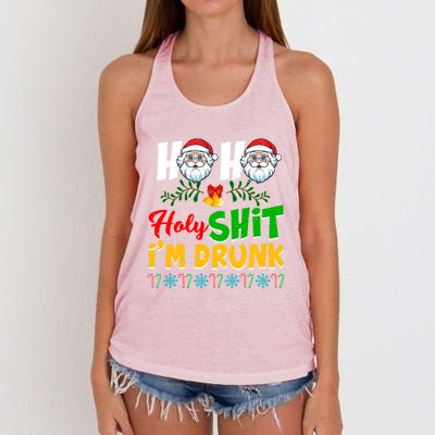 Ho Ho Holy Shit I'm Drunk Christmas Funny Xmas Ing Gift Women's Knotted Racerback Tank