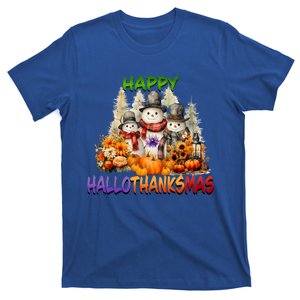 Happy Hallothanksmas Holidays Design Funny Gift T-Shirt