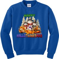 Happy Hallothanksmas Holidays Design Funny Gift Kids Sweatshirt