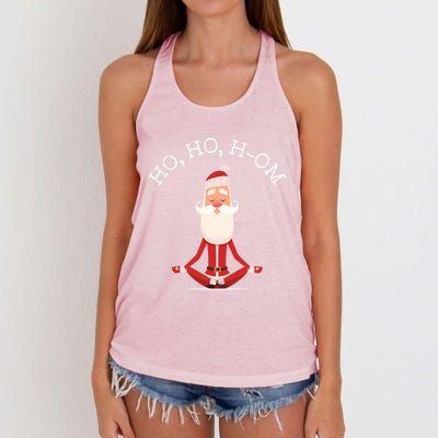 Ho Ho Hom Gift With Skinny Yoga Santa Women's Knotted Racerback Tank