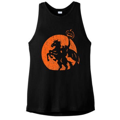 Halloween Headless Horseman Folklore Pumpkin JackOLantern Ladies PosiCharge Tri-Blend Wicking Tank