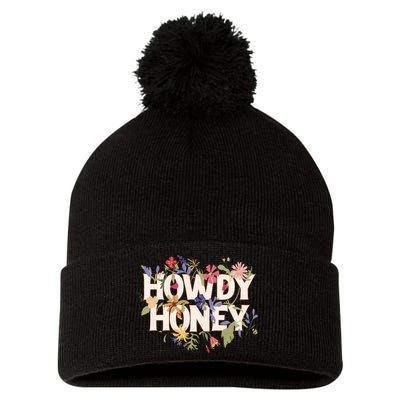 Howdy Honey Honeysuckle Plant Southern Western Country Desert Pom Pom 12in Knit Beanie