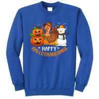 Happy Hallothanksmas Halloween Thanksgiving Christmas Day Gift Sweatshirt