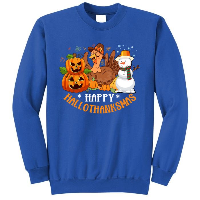 Happy Hallothanksmas Halloween Thanksgiving Christmas Day Gift Sweatshirt