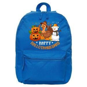 Happy Hallothanksmas Halloween Thanksgiving Christmas Day Gift 16 in Basic Backpack