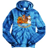 Happy Hallothanksmas Halloween Thanksgiving Christmas Day Gift Tie Dye Hoodie