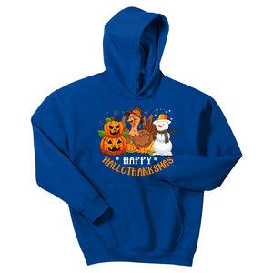 Happy Hallothanksmas Halloween Thanksgiving Christmas Day Gift Kids Hoodie