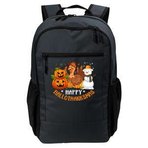 Happy Hallothanksmas Halloween Thanksgiving Christmas Day Gift Daily Commute Backpack