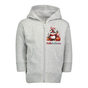 Happy Hallothanksmas Toddler Zip Fleece Hoodie