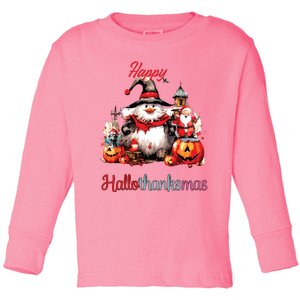 Happy Hallothanksmas Toddler Long Sleeve Shirt