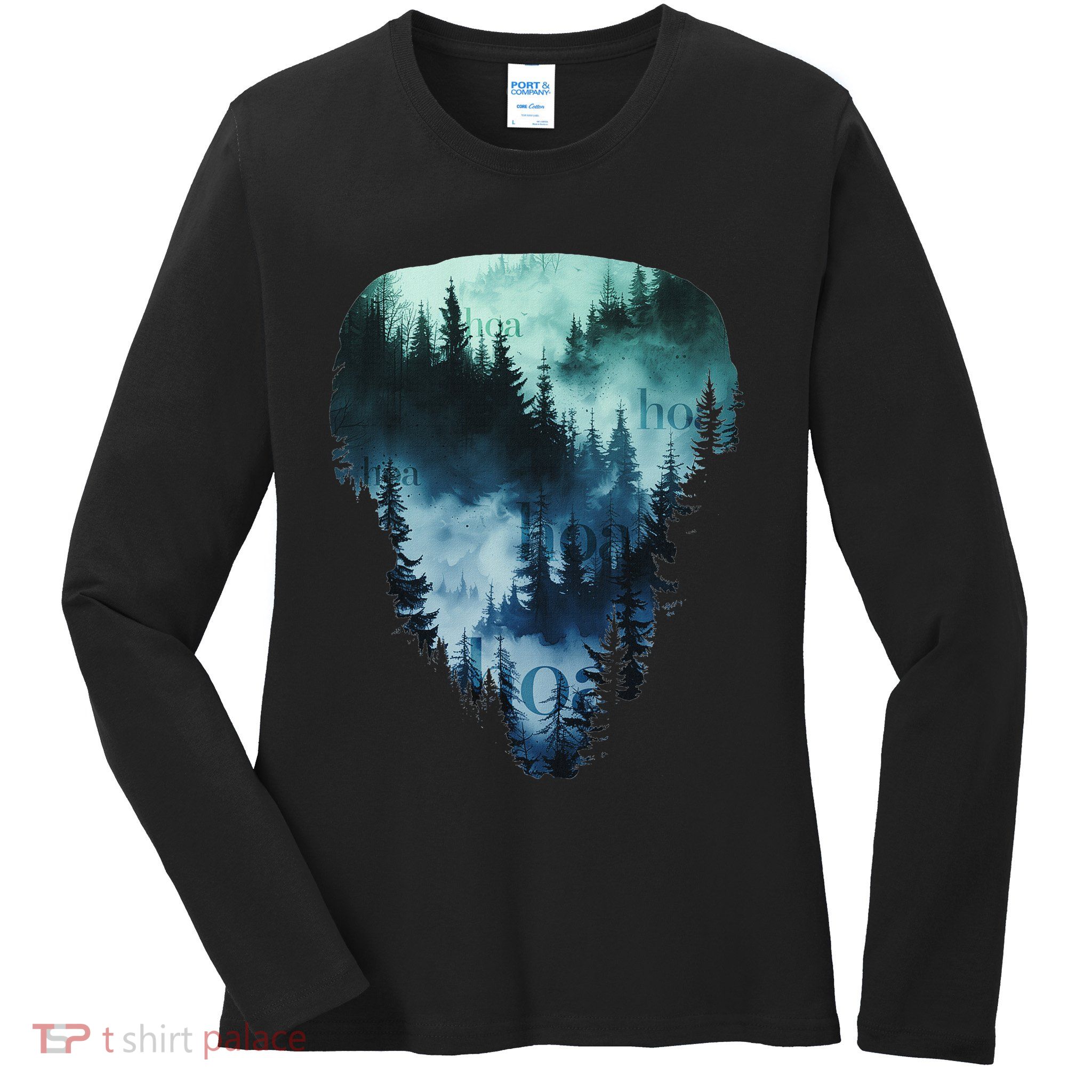 Hoa Hoa Hoa Hoa Hoa Season Autumn Fall Forest Landscape Ladies Long Sleeve Shirt