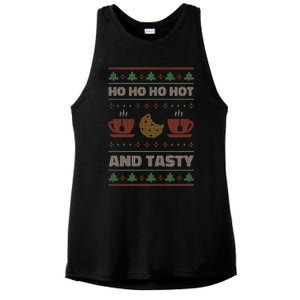 Ho Ho Ho Hot And Tasty Funny Christmas Cookie Ugly Sweater Gift Ladies PosiCharge Tri-Blend Wicking Tank