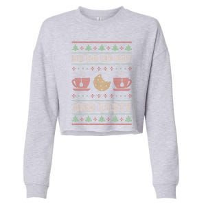 Ho Ho Ho Hot And Tasty Funny Christmas Cookie Ugly Sweater Gift Cropped Pullover Crew