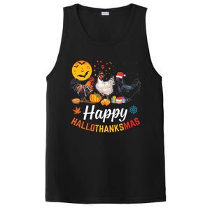 Happy Hallothanksmas Halloween Thanksgiving Xmas Chicken PosiCharge Competitor Tank