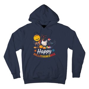 Happy Hallothanksmas Halloween Thanksgiving Xmas Chicken Hoodie