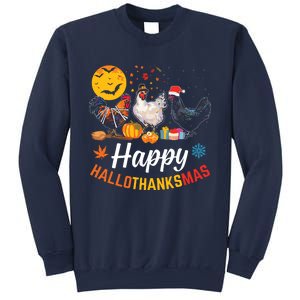 Happy Hallothanksmas Halloween Thanksgiving Xmas Chicken Sweatshirt