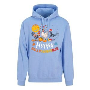 Happy Hallothanksmas Halloween Thanksgiving Xmas Chicken Unisex Surf Hoodie