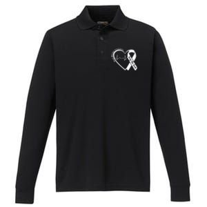 Heart Health Heart Disease Awareness Heartbeat Chd Wear Red Performance Long Sleeve Polo