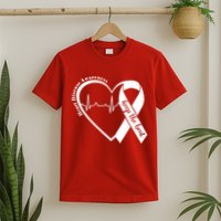 Heart Health Heart Disease Awareness Heartbeat Chd Wear Red T-Shirt