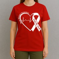 Heart Health Heart Disease Awareness Heartbeat Chd Wear Red T-Shirt
