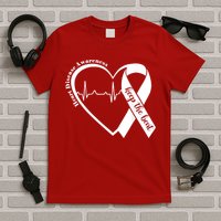 Heart Health Heart Disease Awareness Heartbeat Chd Wear Red T-Shirt