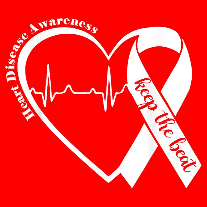 Heart Health Heart Disease Awareness Heartbeat Chd Wear Red T-Shirt
