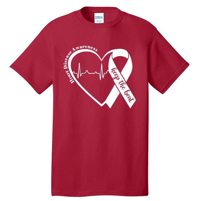 Heart Health Heart Disease Awareness Heartbeat Chd Wear Red Tall T-Shirt