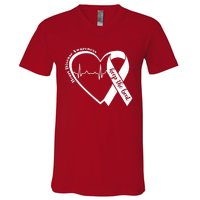 Heart Health Heart Disease Awareness Heartbeat Chd Wear Red V-Neck T-Shirt